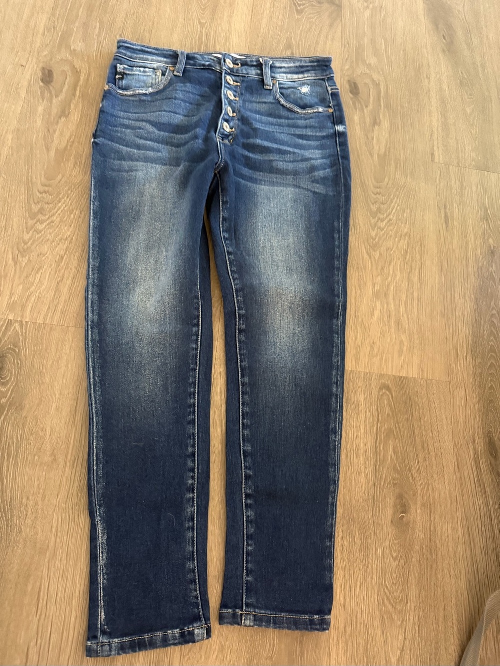 KanCan Dark Blue Skinny High-Rise Button-Fly Jeans